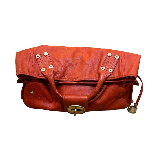 Mulberry "Jody" Leather Satchel Shoulder Bag Tote Clutch Purse, Red - Picture 11 of 14